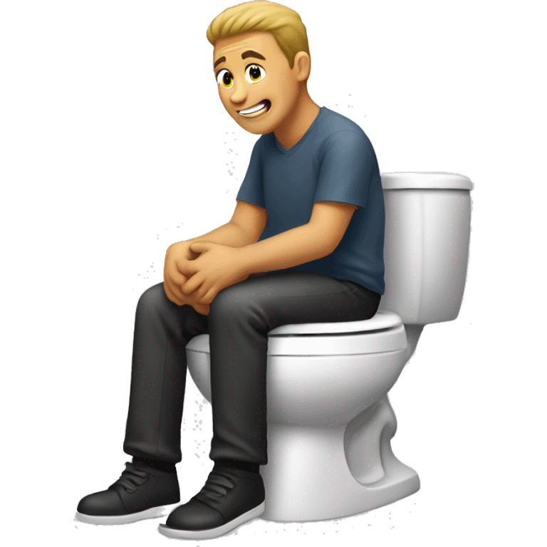 Man sitting on the toilet emoji