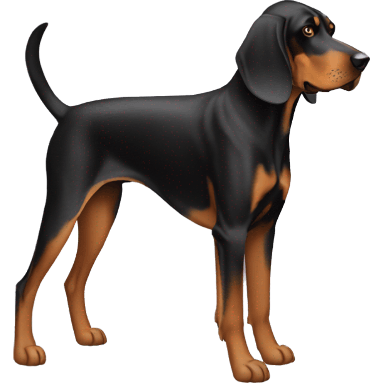 Black And Tan Coonhound Dog Breed Full Body emoji