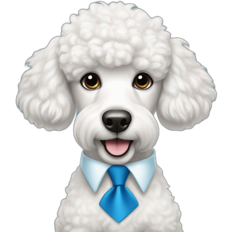 white poodle with blue tie emoji