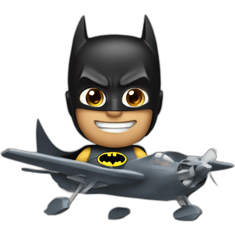 Batman in plane  emoji