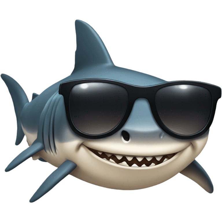 Buff shark with shades emoji