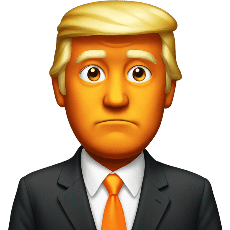 Trump with orange face emoji