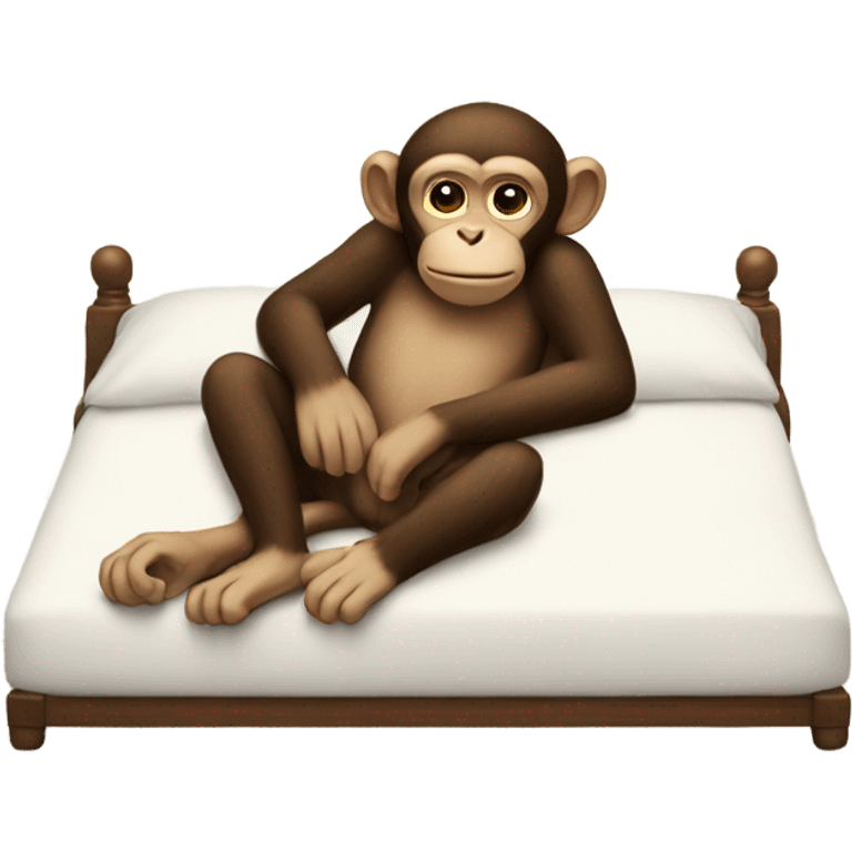 Monkey laying in bed emoji