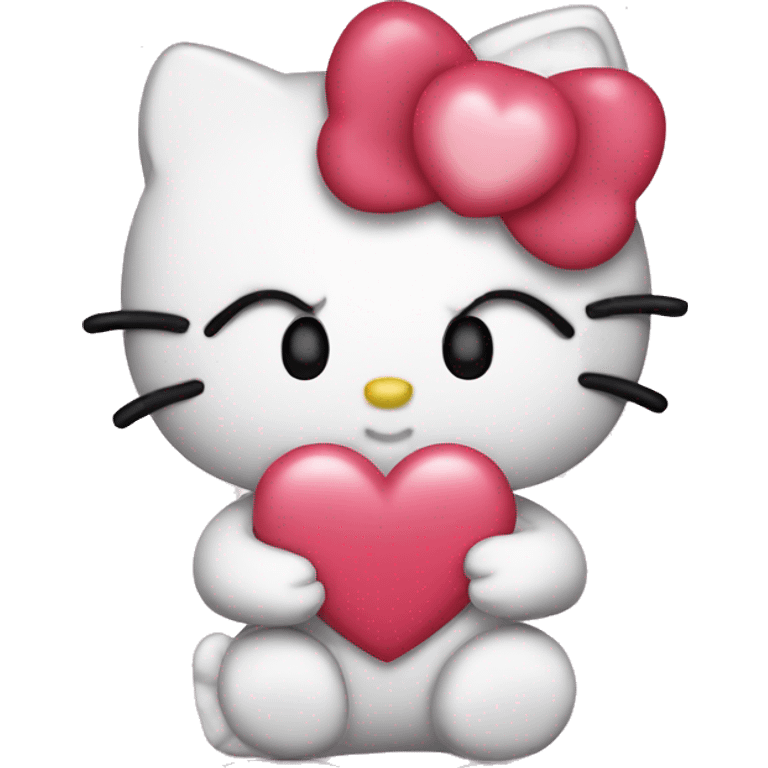 hello kitty with heart emoji