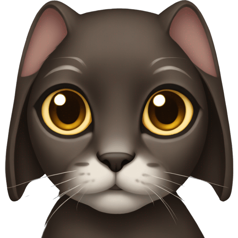 dark brown lop-eared cat emoji