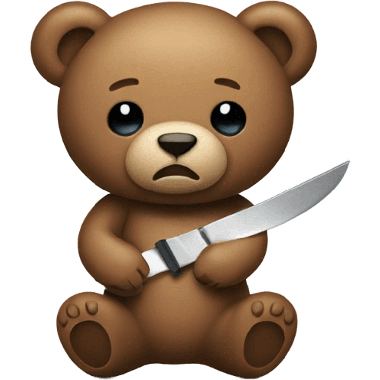 Teddy bear holding a knife emoji