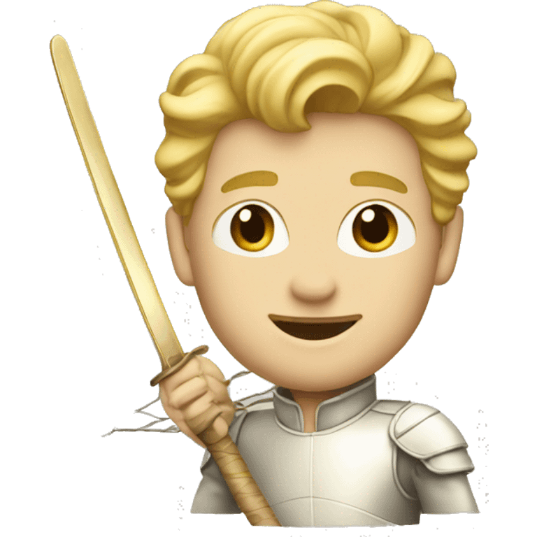 Gold vintage man blonde hair fencing  emoji