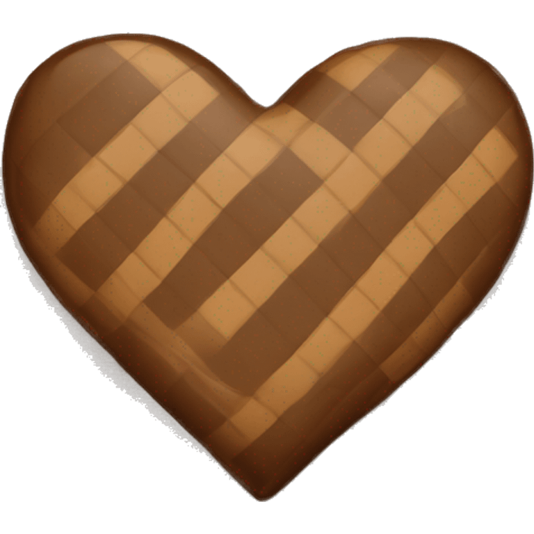 Brown plaid heart emoji