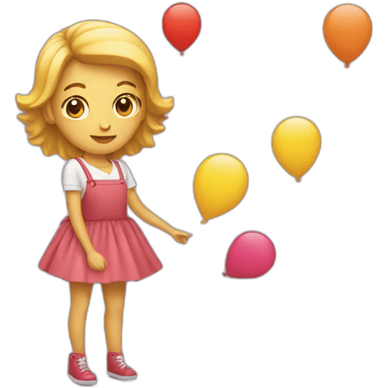 Femme avec un un ballon emoji