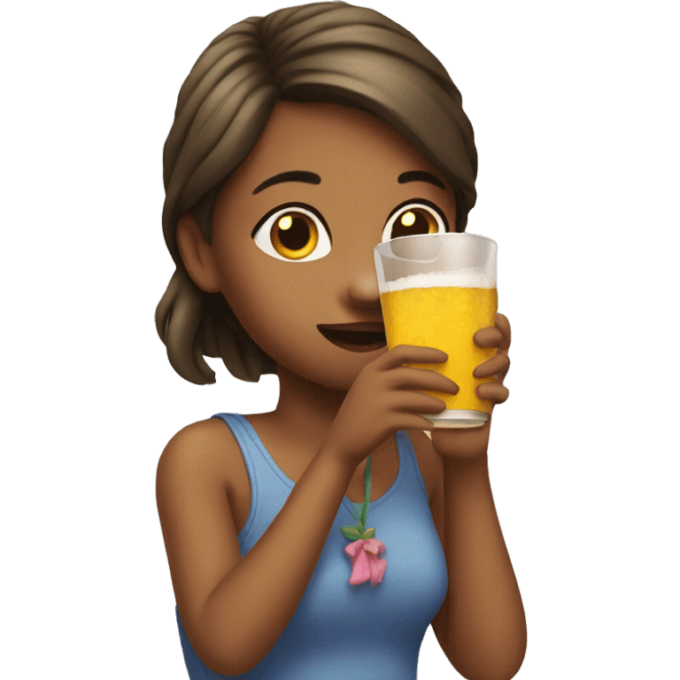 Girl drinking emoji