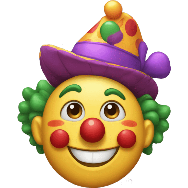 Very happy clown emoji