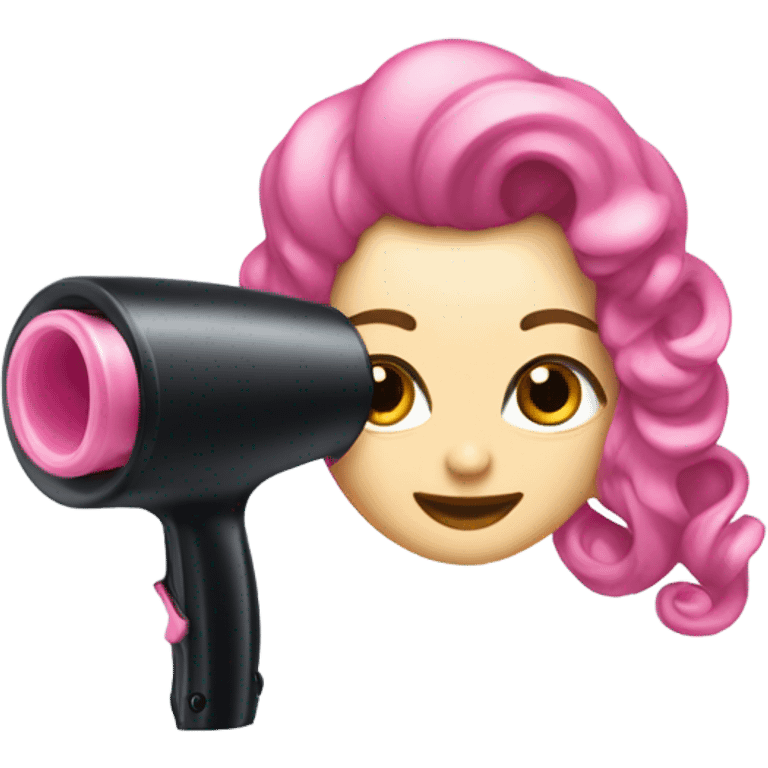 Hair curler pink emoji