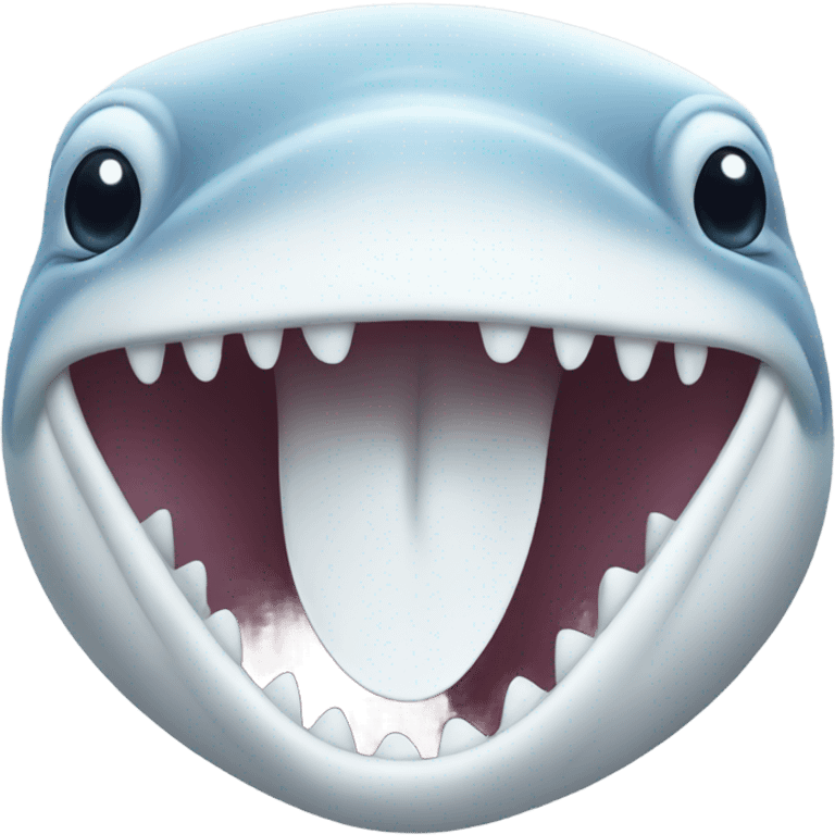 white whale , open mouth emoji