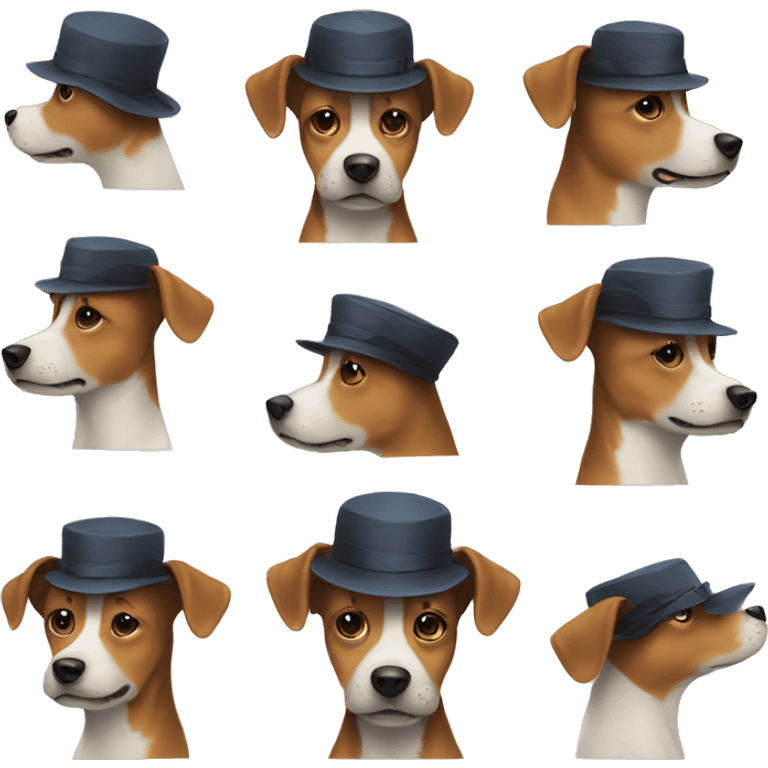 Dog wearing hat emoji