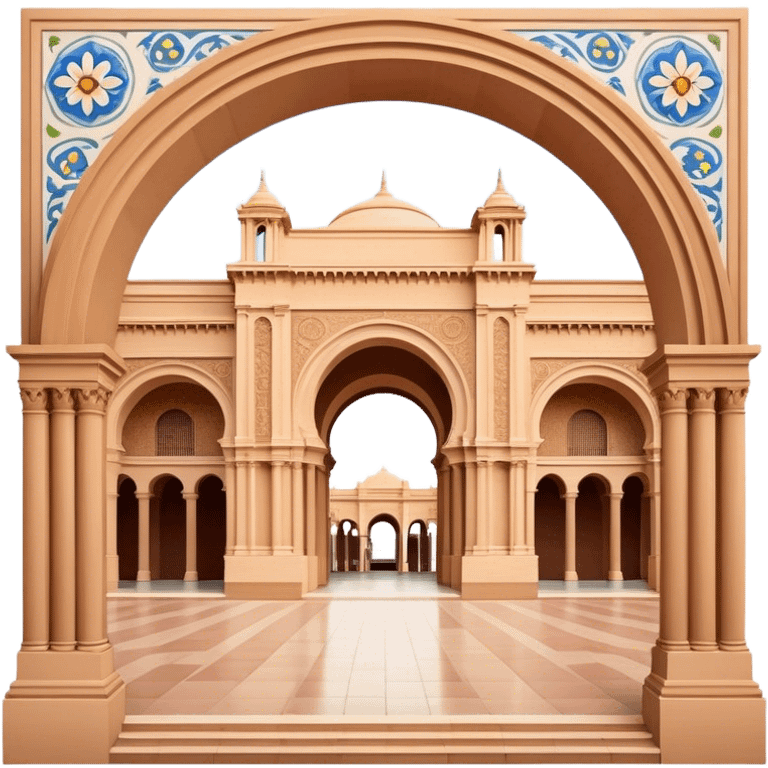 Plaza de España Landmark Emoji – Featuring its semicircular palace, grand arches, and decorative tilework. emoji