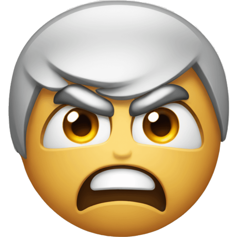 Angry emoji with fore on its head saying answer me emoji