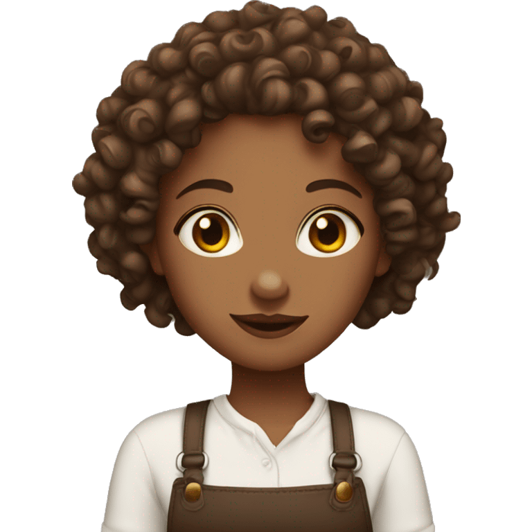 a curly girl with coffe color skin  emoji