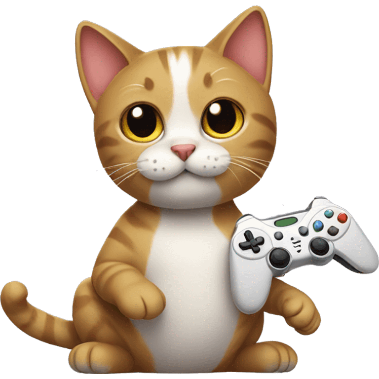 Cat playing video games emoji