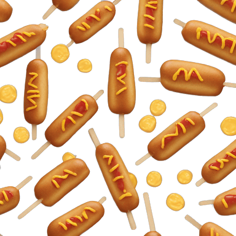 One korean corndog with ketchup in the stick emoji