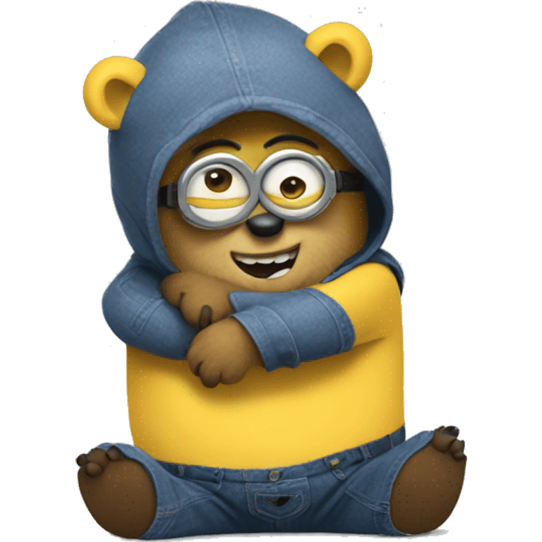 minion hug bear emoji