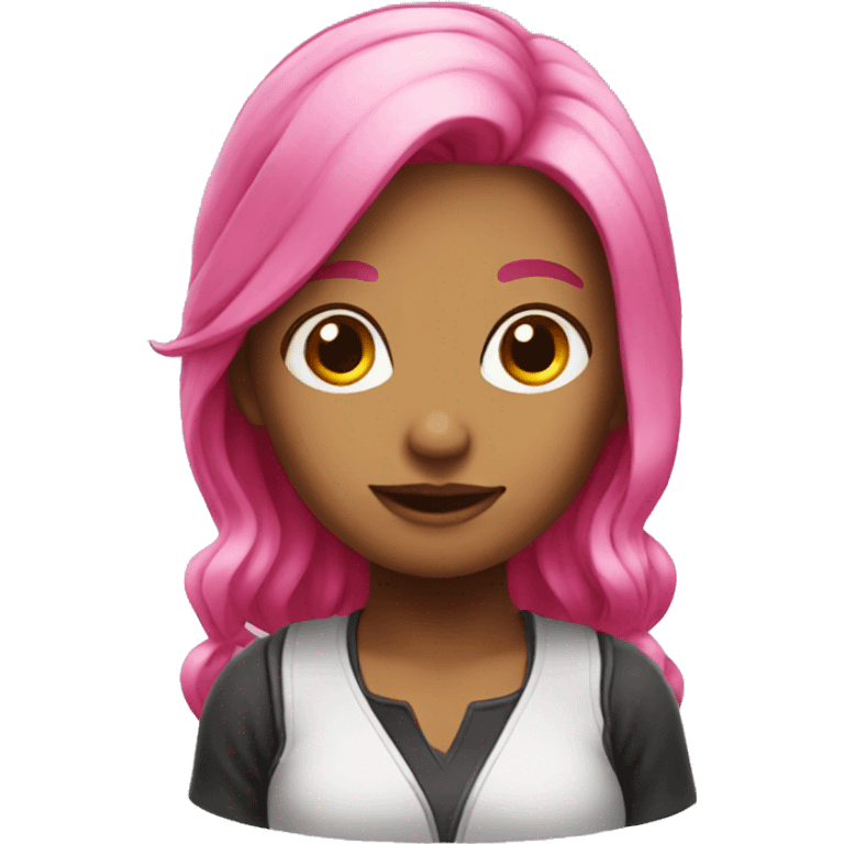 magic pink hair girl developer emoji