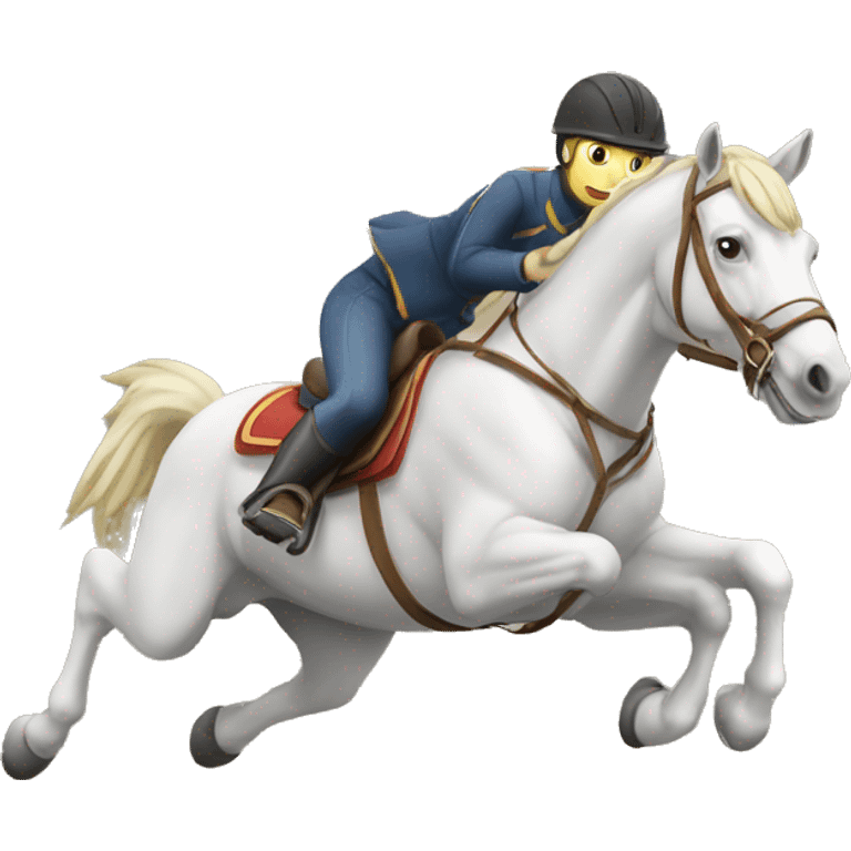 Cheval qui saute un obstacle emoji