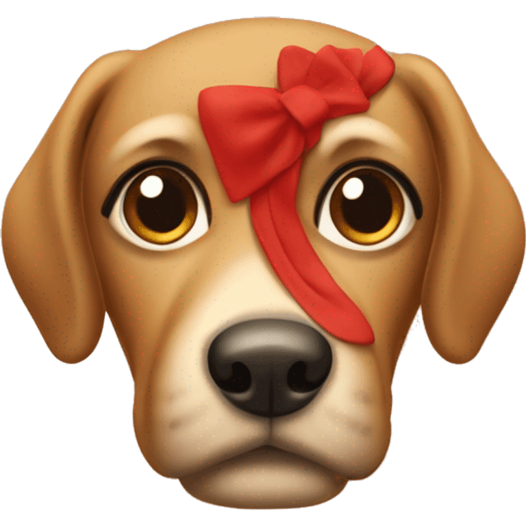 a dog in retro style red dress emoji