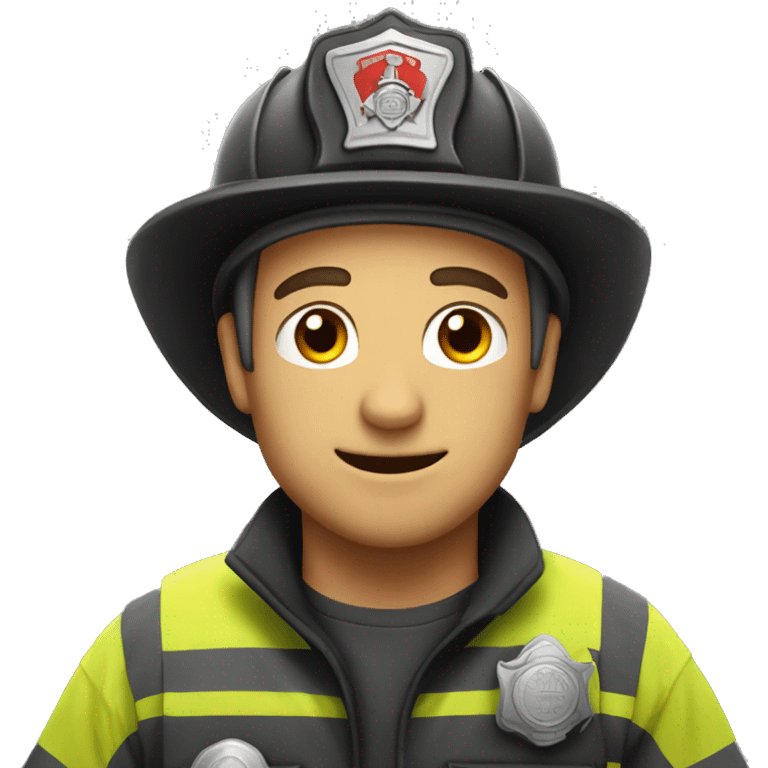 A firefighter with the face of my friend emoji