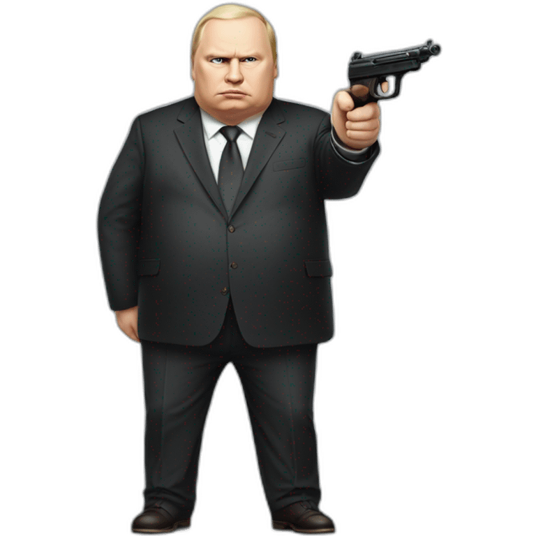 Vladimir Poutine morbidly obese Shooting nobody, full body emoji