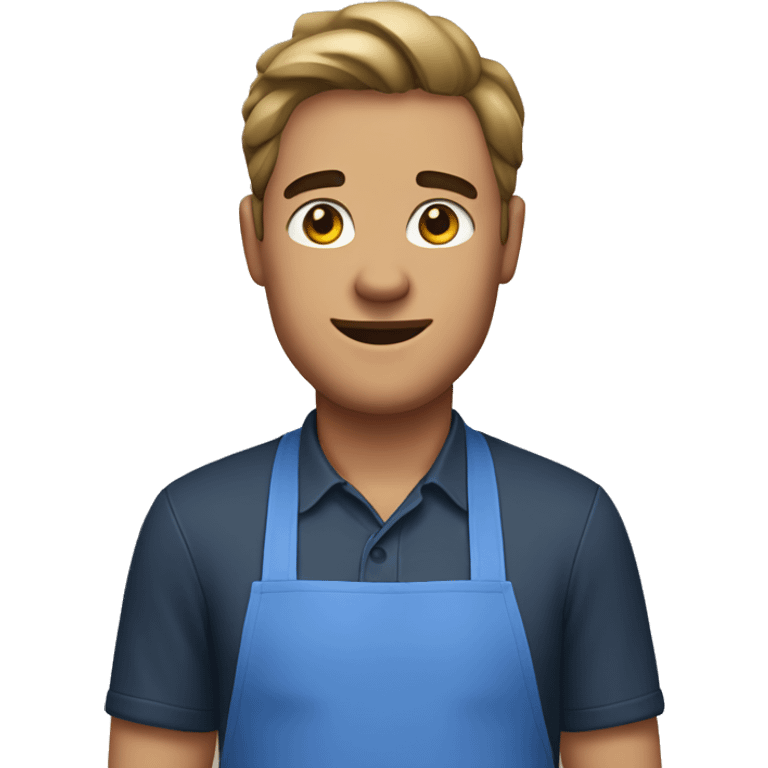 guy in a blue apron hand face emoji