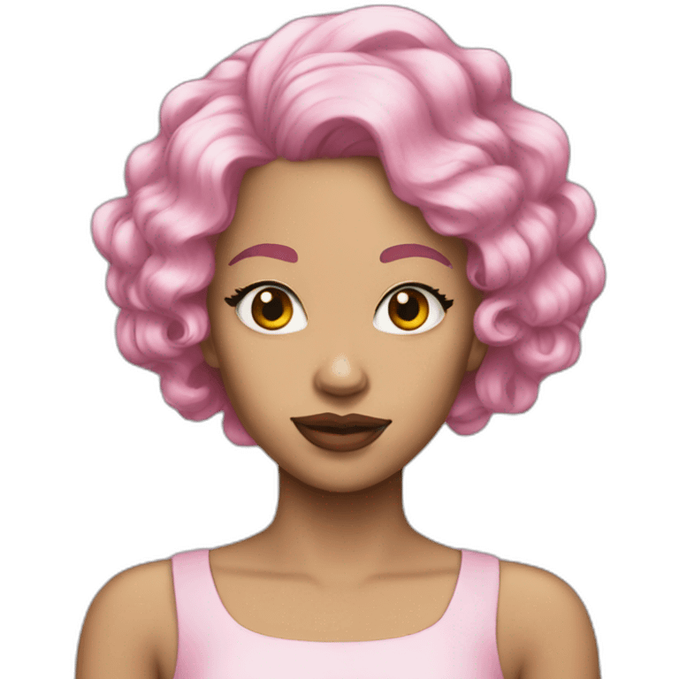 Queen pink hair White skin emoji