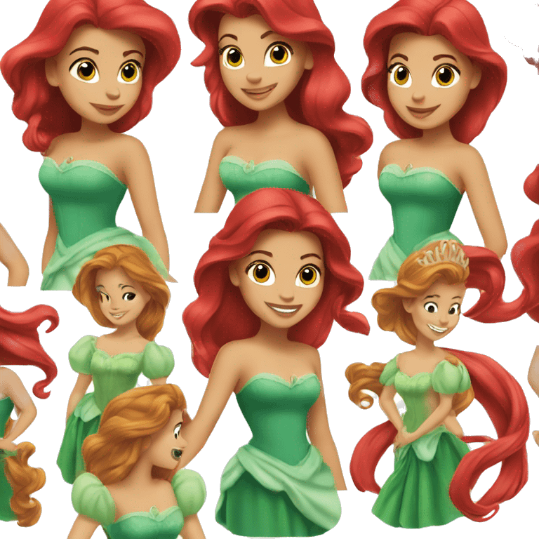 princess ariel with green dress emoji