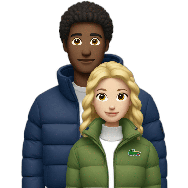 Couple with lacoste puffer jacket emoji