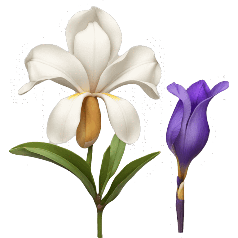 magnolia flower and iris flower emoji