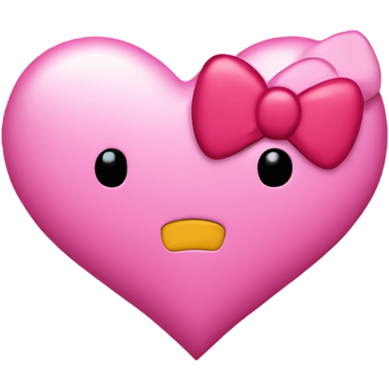 Pink heart with hello kitty with lether n emoji