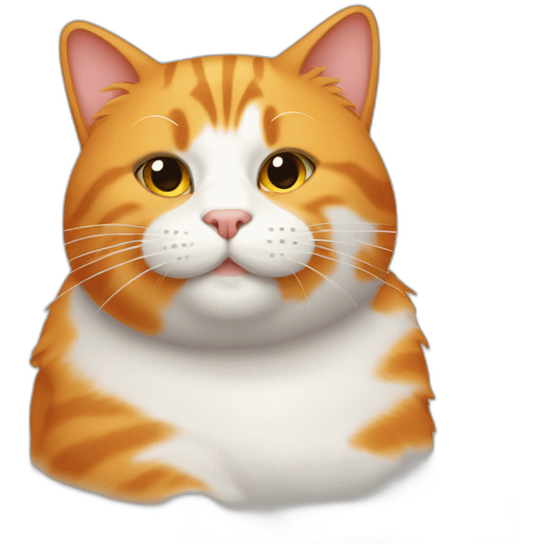 Chunky orange cat with white spot emoji