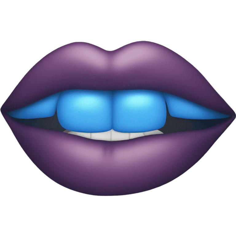 Big blue lips emoji