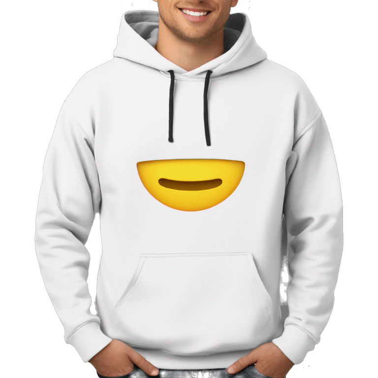 Plain White color pullover hoodie no person emoji