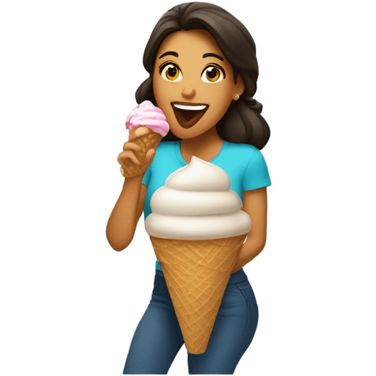 Latina licking ice cream emoji