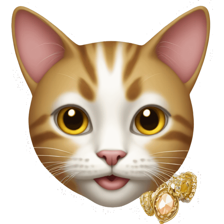 Cat with many jewelleries emoji