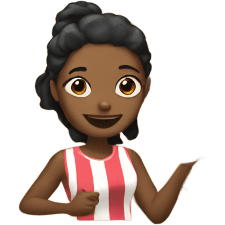 Black woman eating chocolate chip cookie emoji