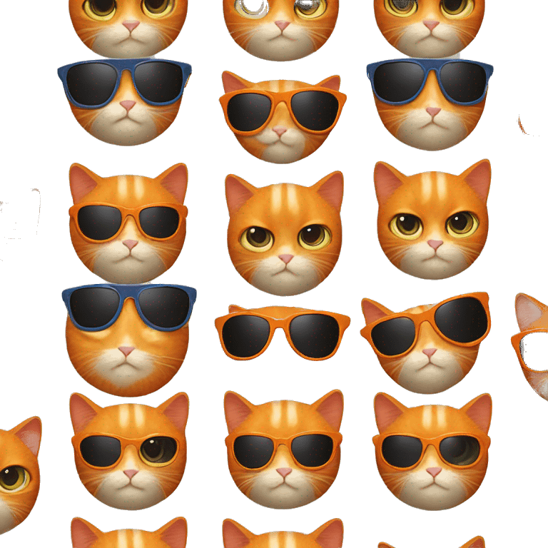 an orange cat wearing retro sport sunglasses  emoji