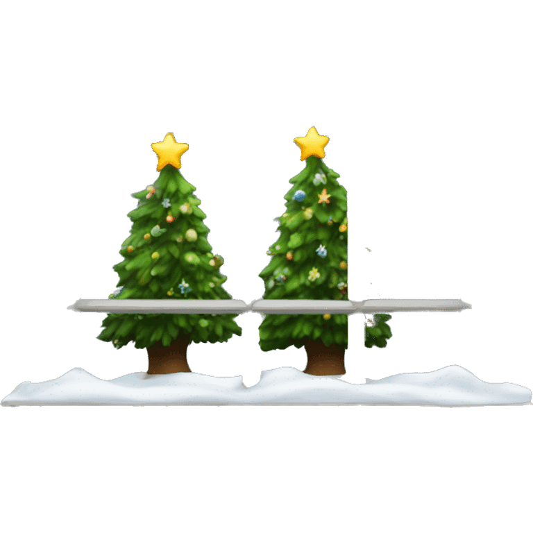 3 Christmas trees in window emoji