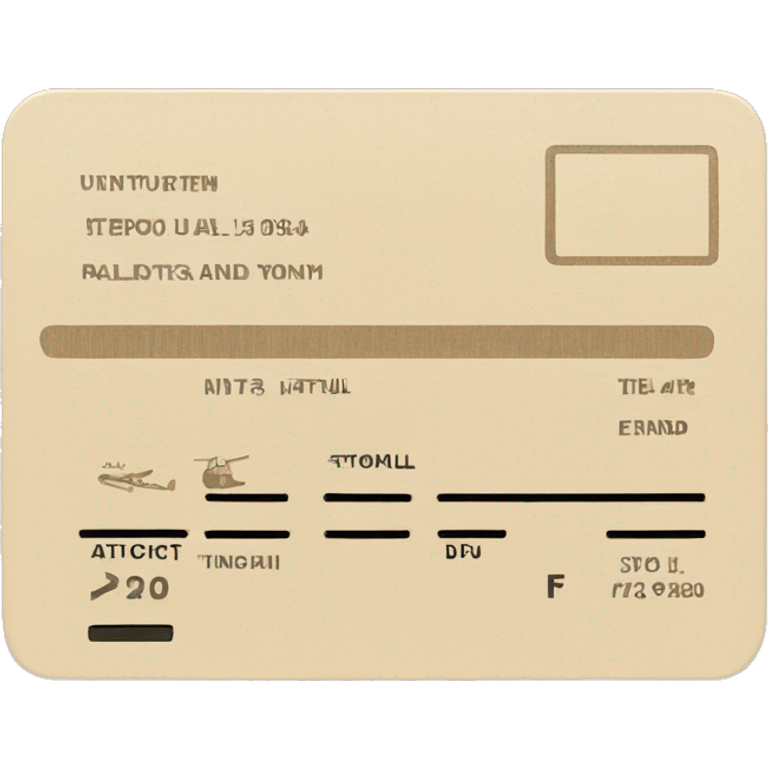 Beige asthetic plane ticket emoji