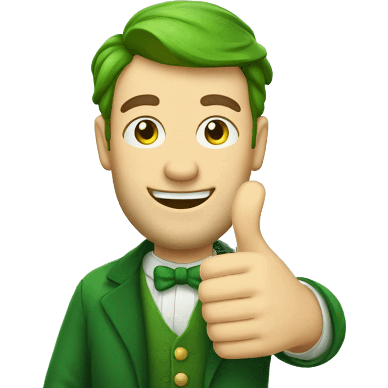 Irishman shows thumbs up emoji