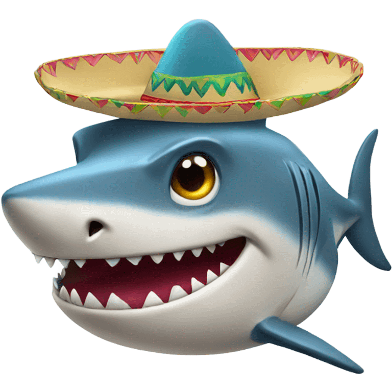 Shark wearing a sombrero emoji