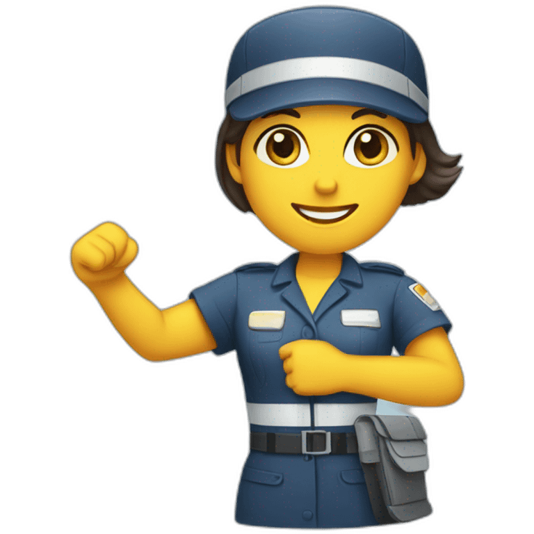 female postman with an arm brace emoji