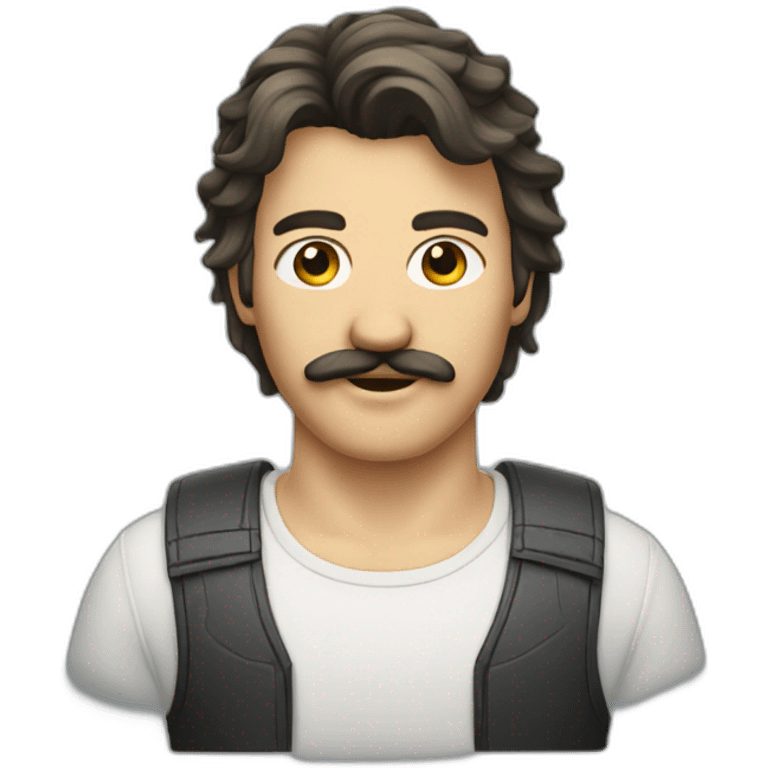 A guy with a mullet haircut and a moustache emoji