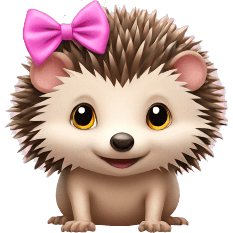 hedgehog wearing a pink bow  emoji