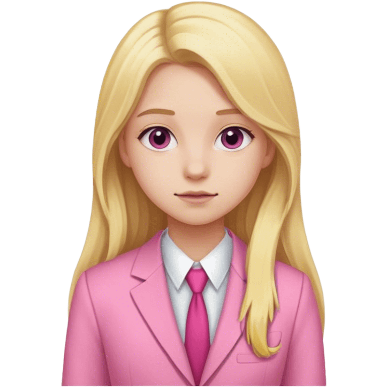 One teenage girl with a pink suit and long blonde hair emoji